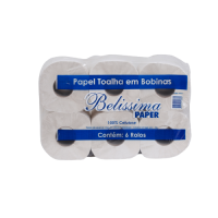 Imagem do produto Papel Toalha Bobina Auto Corte Belissima pacote c/ 6 rolos 150m